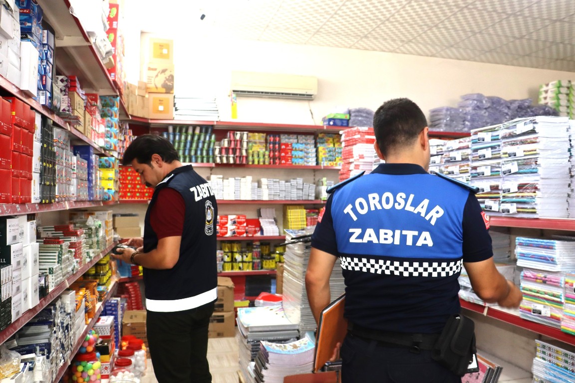 TOROSLAR ZABITASINDAN, YENİ EĞİTİM ÖĞRETİM YILI ÖNCESİ KIRTASİYELERE SIKI DENETİM
