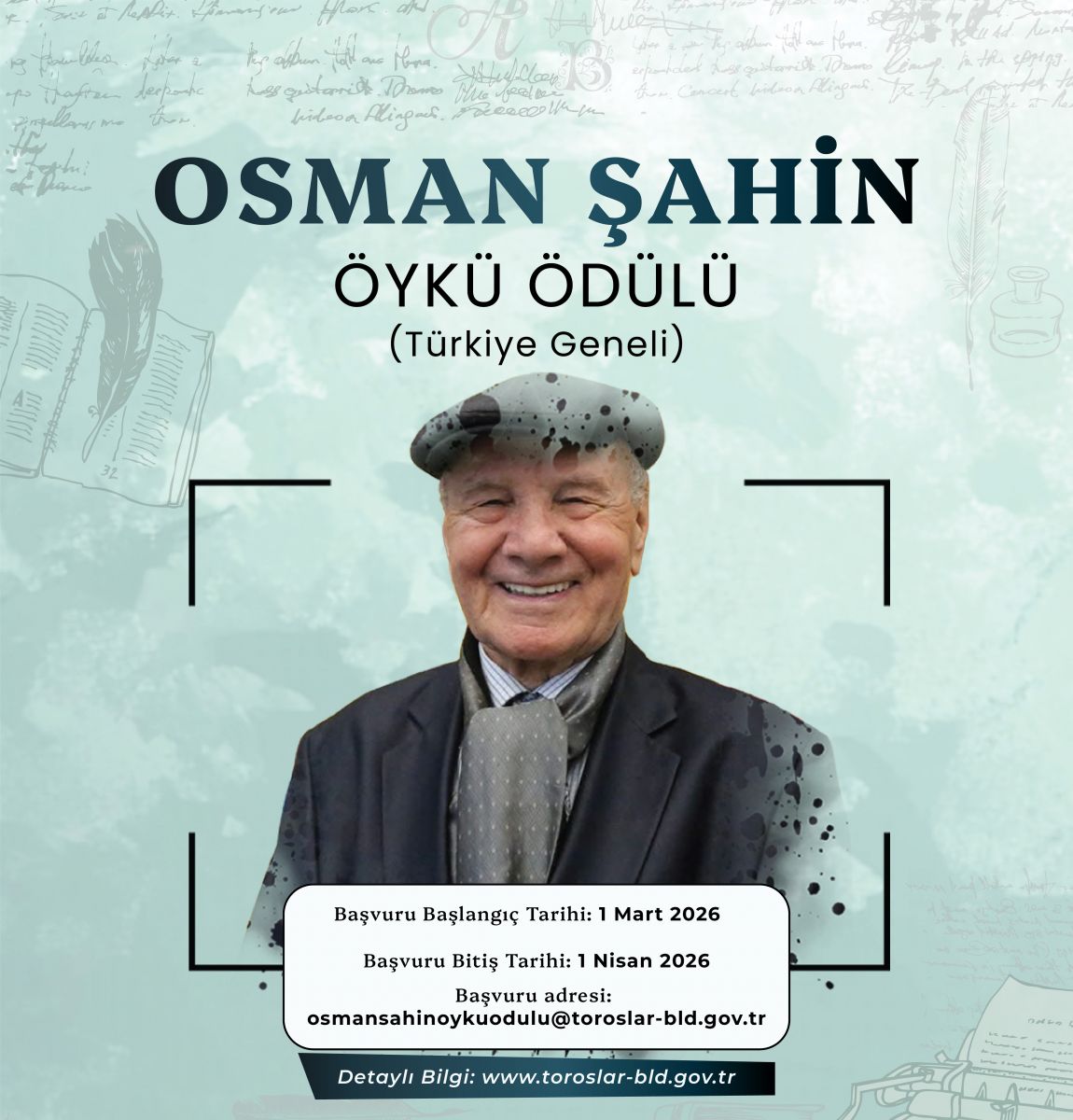 TOROSLAR BELEDİYESİNDEN OSMAN ŞAHİN ÖYKÜ ÖDÜLÜ